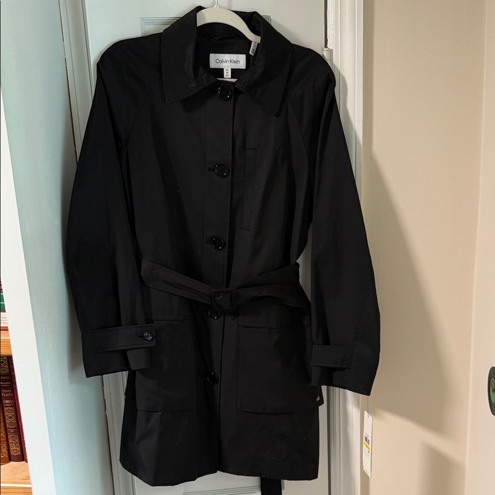 Calvin Klein Women's Classic Black Trench Coat